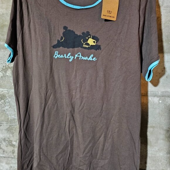 Lazy One Brown Bear Graphic Nightgown Brand New - Picture 3 of 6